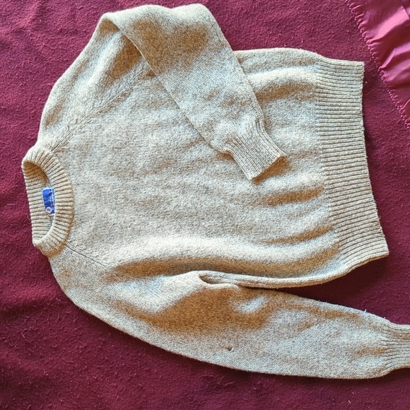 JC Penny Vintage Skii Apparel Beige Wool Mock Neck Sweater‎ L - Picture 1 of 6